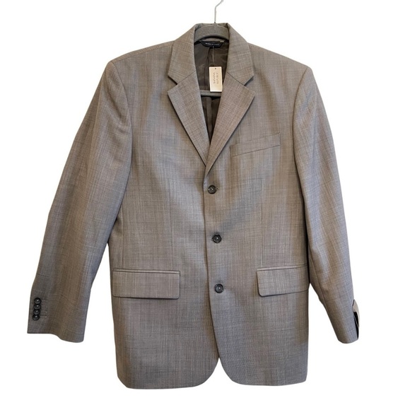 Banana Republic Tailored Fit Jacket Men’s Single Breast Size 38S Grey Wool Blend - Picture 1 of 13